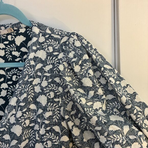 Faherty Havana Dress Indigo Echo Floral Linen Blend, Size S - Picture 9 of 9